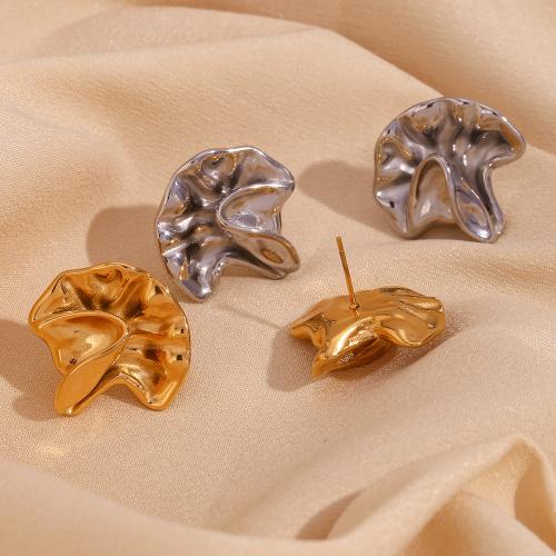 Stainless Steel Stud Earrings 316L Stainless Steel 18K gold plated fashion jewelry & for woman Sold By Pair