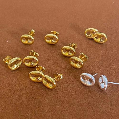 真鍮スタッドピアス, 銅, メッキ, 女性用, 無色, ニッケル、鉛、カドミウムフリー, 22x4mm, 売り手 ペア