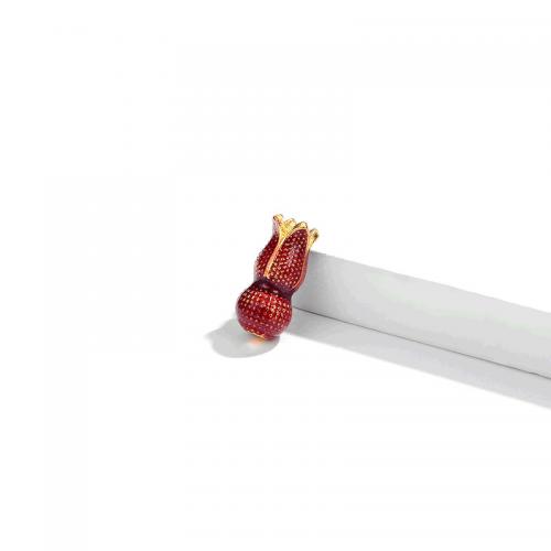 Perline in lega di zinco, lega in zinco, Fiore, placcato color oro, DIY & adesivo epoxi, rosso, assenza di nichel,piombo&cadmio, 7.60x16mm, Foro:Appross. 2mm, Venduto da PC