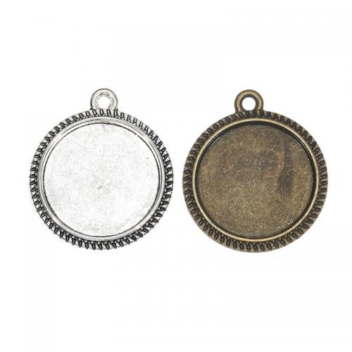 Zinc Alloy vedhæng Cabochon Setting, Flad Rund, forgyldt, du kan DIY, flere farver til valg, nikkel, bly & cadmium fri, 23x20x2mm, Ca. 100pc'er/Bag, Solgt af Bag