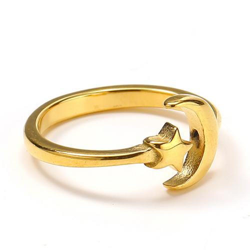 Titanium Steel Finger Ring Vacuum Ion Plating for woman golden Sold By PC