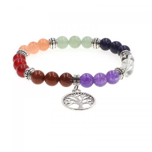 Gemstone Armbånd, Zinc Alloy, med Natursten, mode smykker & Unisex, nikkel, bly & cadmium fri, Længde Ca. 18 cm, Solgt af PC