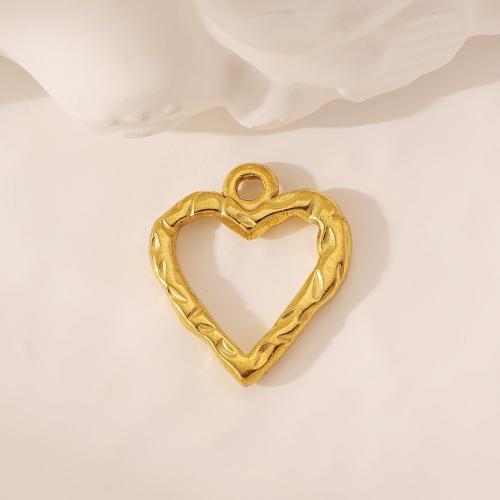 Stainless Steel Heart Pendants 304 Stainless Steel Vacuum Ion Plating fashion jewelry golden Sold By PC