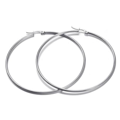 Mens Stainless Steel Hoop Earring, 304 rustfrit stål, Donut, forskellig størrelse for valg & for kvinde, flere farver til valg, 10pc'er/Bag, Solgt af Bag