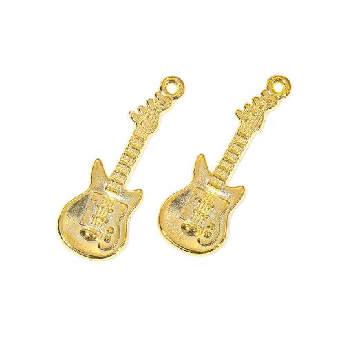 Musical Instrument Shaped Zinc Alloy Pendler, Guitar, forgyldt, du kan DIY, flere farver til valg, nikkel, bly & cadmium fri, 31x12x2mm, Ca. 100pc'er/Bag, Solgt af Bag