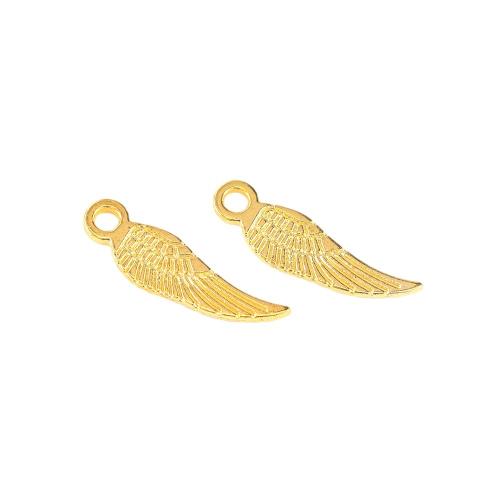 Vingeformet Zinc Alloy Pendler, Wing Shape, forgyldt, du kan DIY, flere farver til valg, nikkel, bly & cadmium fri, 19x5x1mm, Ca. 100pc'er/Bag, Solgt af Bag