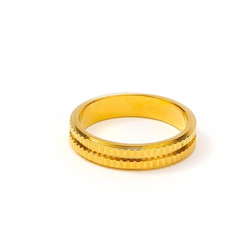 Titanium Steel Finger Ring Vacuum Ion Plating & for woman golden Sold By PC