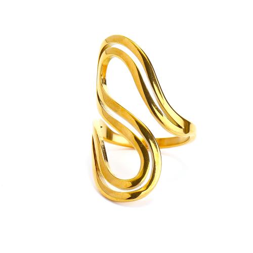 Titanium Steel Finger Ring Vacuum Ion Plating  & for woman golden Sold By PC