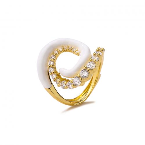 Cubi Circonia Micro Pave anello in ottone, placcato, Micro spianare cubic zirconia & per la donna & smalto, nessuno, Venduto da PC