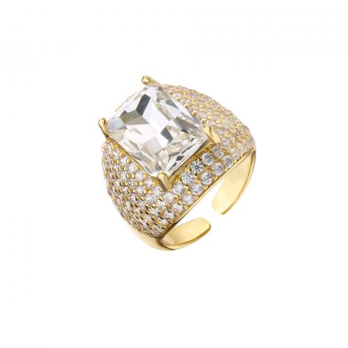 Cubic Zirconia Micro Pave Brass Ring plated micro pave cubic zirconia & for woman Sold By PC