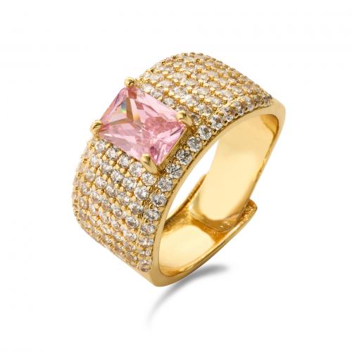 Cubic Zirconia Micro Pave Brass Ring plated micro pave cubic zirconia & for woman Sold By PC