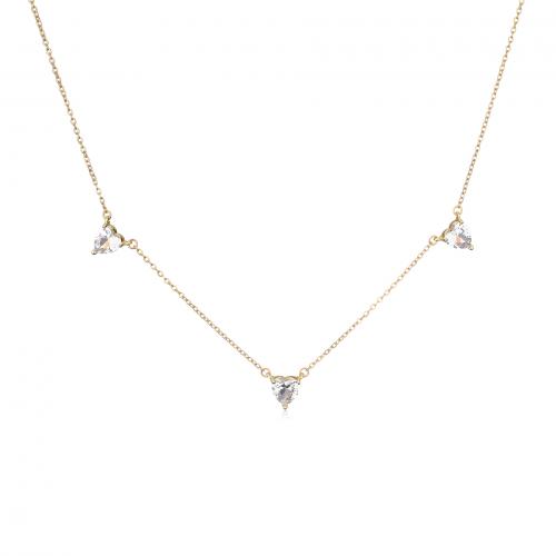 Cubic Zircon Micro Pave Brass Necklace plated micro pave cubic zirconia & for woman Sold By PC