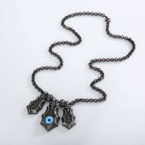 Evil Eye sieraden ketting, 316L roestvrij staal, mode sieraden & voor de mens, Lengte Ca 60 cm, Verkocht door PC