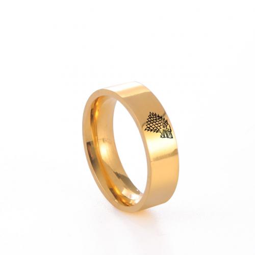 Vinger Ring in edelstaal, 304 roestvrij staal, mode sieraden & uniseks & verschillende grootte voor keus, meer kleuren voor de keuze, width 6mm,ring thickness 2mm, Verkocht door PC