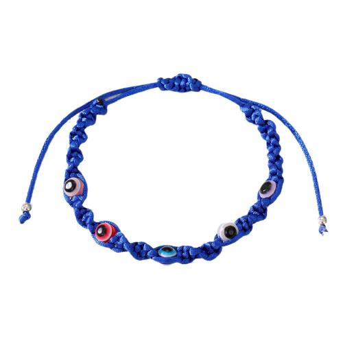 Mal pulsera ojo, Cordón de nudo, con resina, hecho a mano, Joyería & patrón de malvado de ojo & ajustable & para mujer, más colores para la opción, longitud aproximado 16-28 cm, Vendido por UD