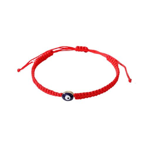 Bracelet Evil Eye bijoux, Cordon de noeud, avec résine & alliage de zinc, Mauvais œil, fait à la main, bijoux de mode & réglable & pour femme, plus de couleurs à choisir, Longueur Environ 16-28 cm, Vendu par PC