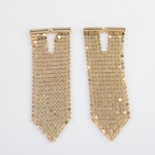 Fashion Fringe Oorbellen, Messing, gold plated, voor vrouw, nikkel, lood en cadmium vrij, 92.50x32.60x4.60mm, Verkocht door pair