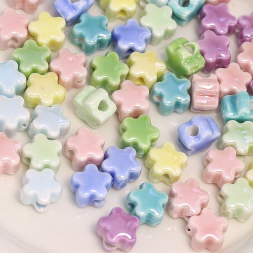 Abalorios de Porcelana, Estrella, Bricolaje, más colores para la opción, 12mm, aproximado 100PCs/Bolsa, Vendido por Bolsa