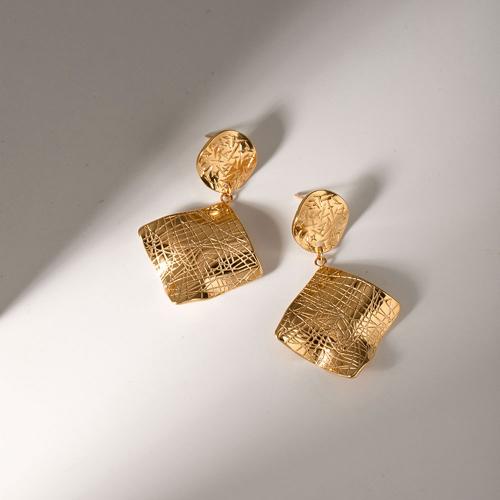 Stainless Steel Drop Earring 304 Stainless Steel plated fashion jewelry golden Sold By Pair