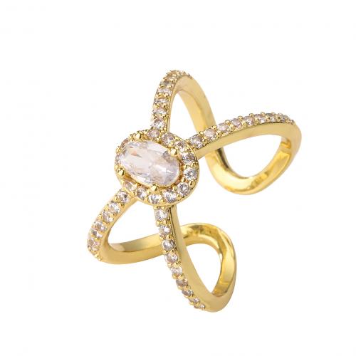 Cubic Zirconia Micro Pave Brass Ring plated micro pave cubic zirconia & for woman Sold By PC