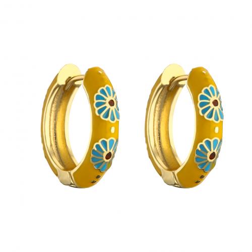 Brass Leverback Earring plated for woman & enamel Sold By Pair