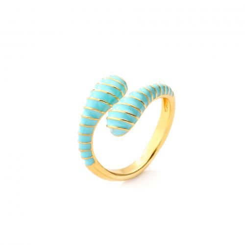 Brass Finger Ring plated for woman & enamel Sold By PC