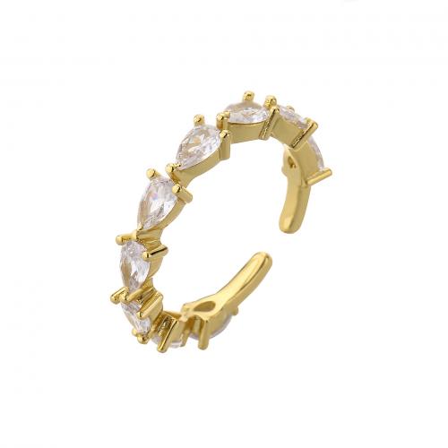 Cúbicos Circonia Micro Pave anillo de latón, metal, chapado, micro arcilla de zirconia cúbica & para mujer, más colores para la opción, Vendido por UD