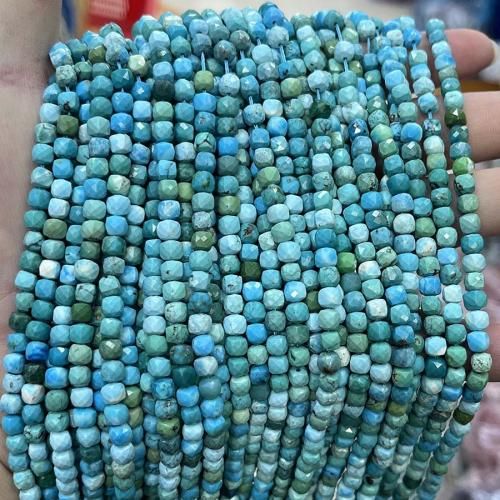 Tyrkysové korálky, Přírodní Turquoise, Náměstí, DIY & různé velikosti pro výběr & tváří, smíšené barvy, Prodáno za Cca 38 cm Strand