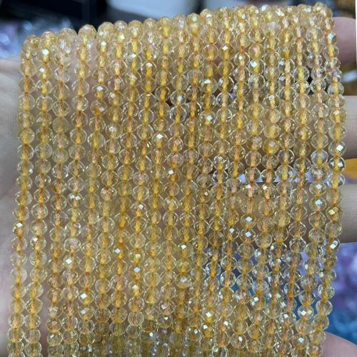 Grânulos de citrino naturais, Cristal amarelo, Roda, DIY & facetada, amarelo, 5mm, vendido para Aprox 38 cm Strand