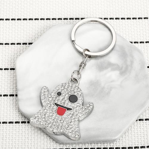 Zinc Alloy Key Clasp Halloween Design & Unisex & with rhinestone nickel lead & cadmium free Sold By PC