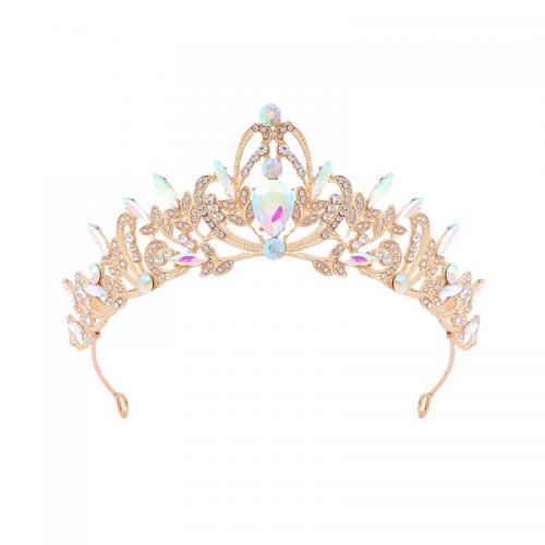 Tiaras, Sinc Alloy, jewelry faisin & do bhean & le rhinestone, dathanna níos mó le haghaidh rogha, nicil, luaidhe & caidmiam saor in aisce, diameter 120,height 50mm, Díolta De réir PC