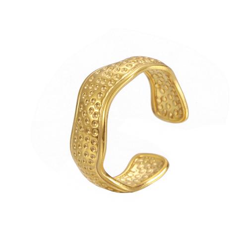 Vinger Ring in edelstaal, 304 roestvrij staal, mode sieraden & voor vrouw, gouden, inner diameter 18mm, Verkocht door PC