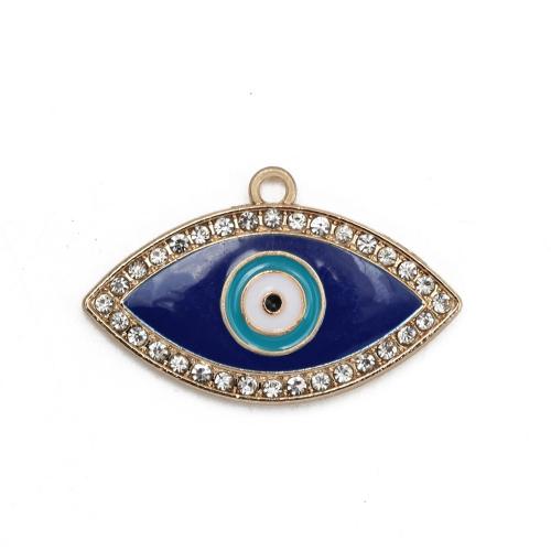 Evil Eye Pakabukai, Žalvarinis, aukso spalva padengtas, Skirtinga pasirinkimo figūra & Pasidaryk pats & blogos akies modelis & emalė & su Kalnų krištolas, daugiau spalvų pasirinkimas, nikelio, švino ir kadmio nemokamai, 5kompiuteriai/Krepšys, Pardavė Krepšys