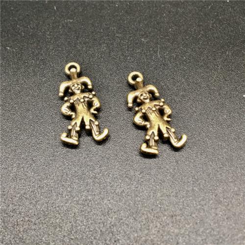 Zinklegering Hangers, Zinc Alloy, clown, plated, DIY, meer kleuren voor de keuze, 24x11.50mm, Ca 100pC's/Bag, Verkocht door Bag