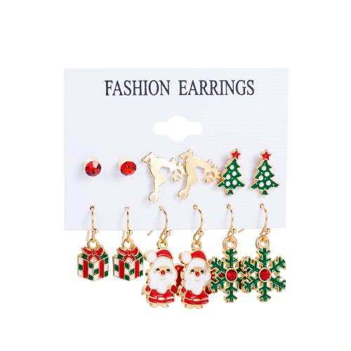 亜鉛合金 イヤリング セット, メッキ, クリスマスジュ エリー & 異なるスタイルを選択 & 女性用 & エナメル, earring length  5-40mm, 売り手 セット