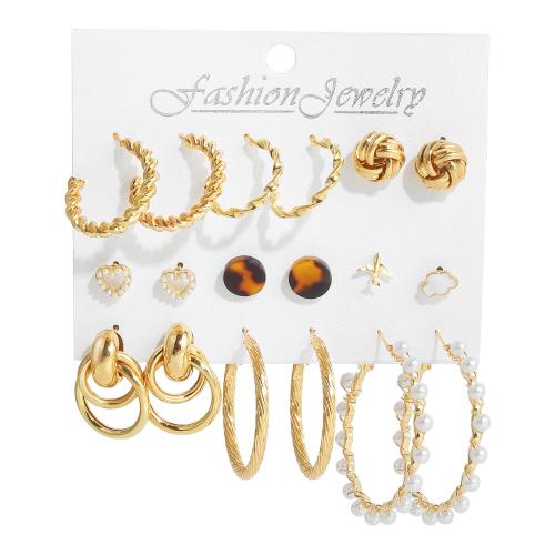 Zinek Náušnice Set, s Plastové Pearl & Akryl, různé styly pro výběr & pro ženy & smalt & s drahokamu, earring length 10-50mmmm, Prodáno By nastavit