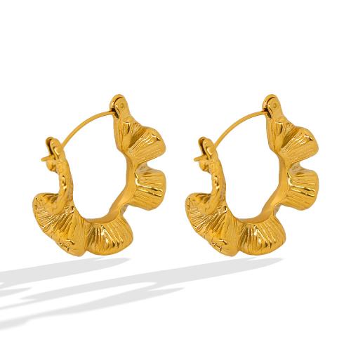 Brinco de argola de aço inoxidável de Mens, Aço inoxidável 304, joias de moda & para mulher, dourado, 25x26mm, vendido por par