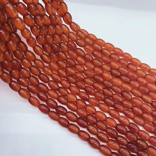 Prirodni Red ahat perle, Red Agate, Kanta, možete DIY, crven, 8x12mm, Prodano Per Približno 38 cm Strand