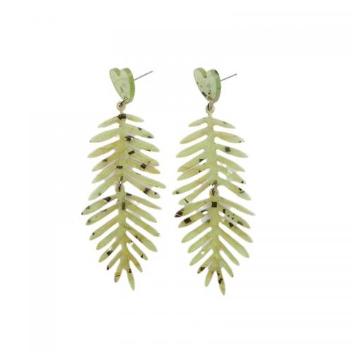 Acrylic Jewelry Earring Leaf painted fashion jewelry & for woman Sold By Pair