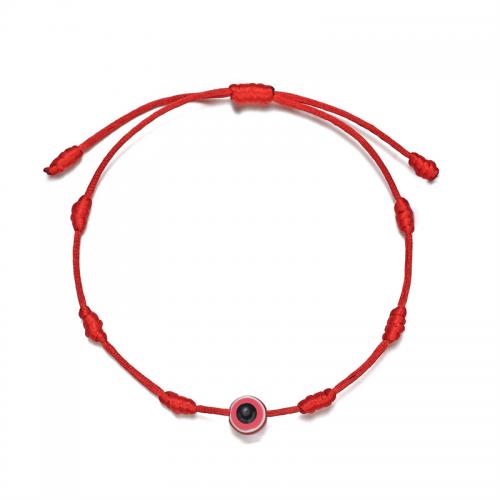 Bracelet Evil Eye bijoux, corde de cire, avec résine, fait à la main, bijoux de mode & motif de mauvais œil & pour femme, plus de couleurs à choisir, eye bead 8mm, Longueur Environ 16-28 cm, Vendu par PC