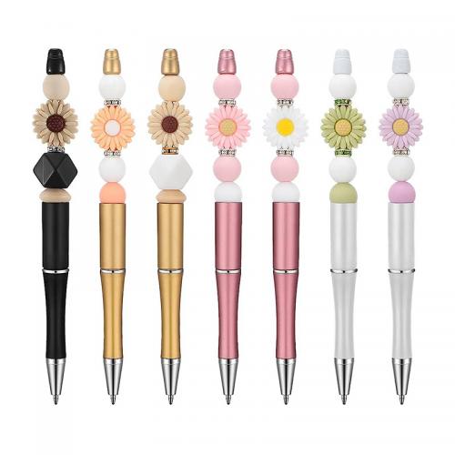 Stylos de la mode, plastique, avec silicone, durable & modèles différents pour le choix, plus de couleurs à choisir, 145mm, 50PC/sac, Vendu par sac