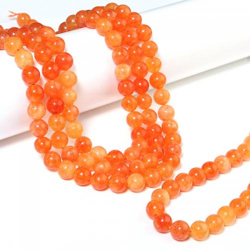 Gemstone Jewelry Beads Sunstone Round DIY orange Sold Per Approx 38 cm Strand