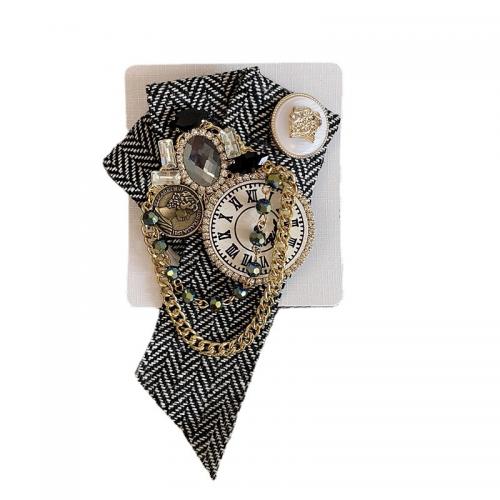 Fashion Broche Sieraden, Messing, met Polyester, mode sieraden & uniseks & met strass, nikkel, lood en cadmium vrij, 140mm, Verkocht door PC