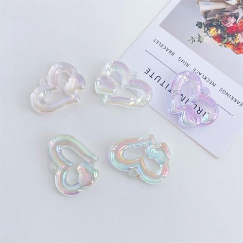 Acrylic Pendants Heart UV plating DIY & hollow Approx Sold By Bag