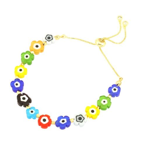 Mal pulsera ojo, metal, con resina, hecho a mano, Joyería & diverso tamaño para la opción & para mujer, dorado, libre de níquel, plomo & cadmio, agujero:aproximado 4mm, longitud aproximado 16-22 cm, Vendido por UD