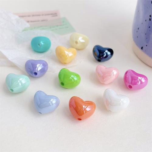 Plated Acrylic Beads Heart UV plating DIY Approx Sold By Bag