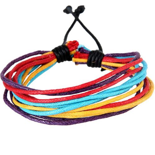 Fashion Opret Wax Cord Armbånd, Voks, Justerbar & mode smykker & Unisex, flere farver til valg, nikkel, bly & cadmium fri, 180x8mm, Solgt af PC