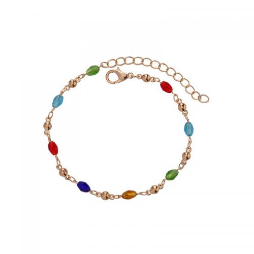 Bracelets en laiton, avec cristal, avec 5cm chaînes de rallonge, Placage, bijoux de mode & pour femme, plus de couleurs à choisir, protéger l'environnement, sans nickel, plomb et cadmium, Longueur Environ 17 cm, Vendu par PC