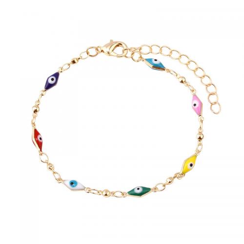 Ensemble de bijoux de mauvais œil, laiton, Losange, Placage de couleur d'or, bijoux de mode & unisexe & styles différents pour le choix & émail, plus de couleurs à choisir, protéger l'environnement, sans nickel, plomb et cadmium, Vendu par PC