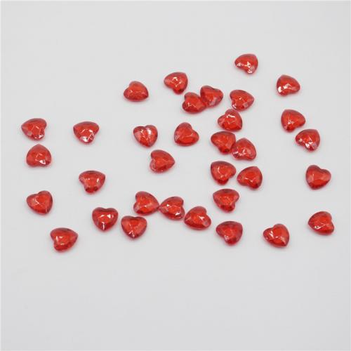 Perline acriliche Jewelry, acrilico, Cuore, stampaggio ad iniezione, DIY & non forato, rosso, 12x12x4mm, Venduto da PC